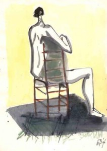 Vrouw op stoel
