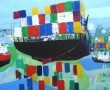 Kunstwerk Containerschip