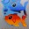 Oranje en blauwe vis