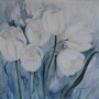 Kunstwerk realisme: Witte tulpen in de wind