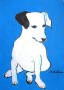 Kunstwerk hond blauw