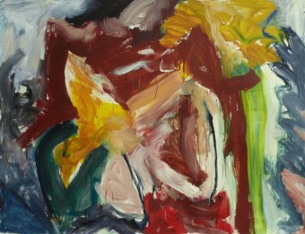 'Water-tulp' - groot abstract schilderij met dynamiek en energie
