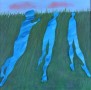 Kunstwerk drie figuren in het gras