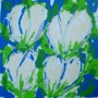 Kunstwerk Tulpen Wit (70x70)