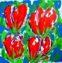 Kunstwerk Tulpen Rood (70x70)