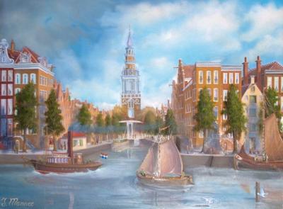 Gezicht vanaf de Amstel op de Zuiderkerk Gezicht vanaf de Amstel op de Zuiderkerk