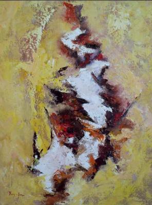 compositie met witte figuur compositie met witte figuur