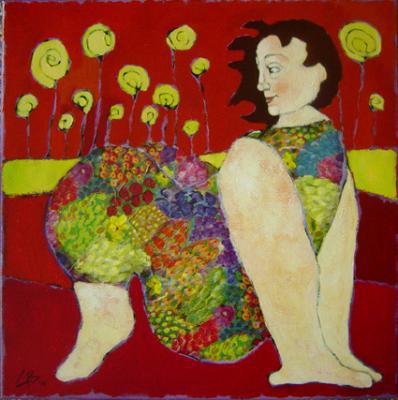 vrouw met bloemen vrouw met bloemen
