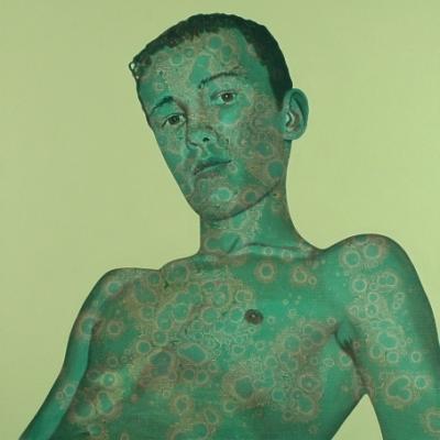portret in groen portret in groen