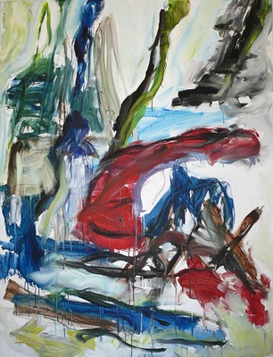 'Printemps au Cousin' - groot abstract-impressionistisch schilderij