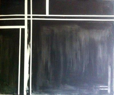 abstract modern zwart wit schilderij