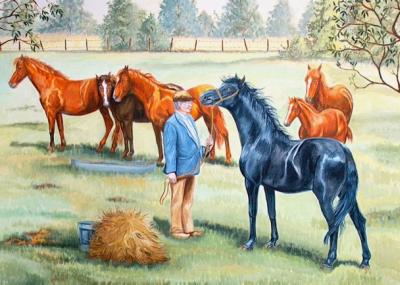 Boer met paarden Boer met paarden