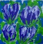 Kunstwerk Tulpen Paars (70x70)