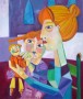 Kunstwerk vrouw met kind en pop