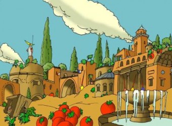 Ruïnes en tomaten in Rome