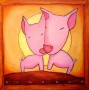 Kunstwerk fijne varkens