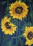 Kunstwerk zonnebloemen