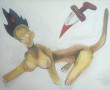 Kunstwerk sfinx vrouw