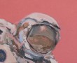 Kunstwerk Astronaut Roze