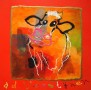 Kunstwerk Avond koe rood