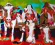 Kunstwerk Bonte koeien op een rij