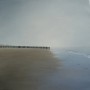 Kunstwerk (164)paaltjes op het strand