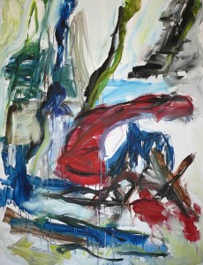 'Printemps au Cousin' - groot abstract-impressionistisch schilderij