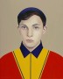 Kunstwerk Portret met geel rood jasje