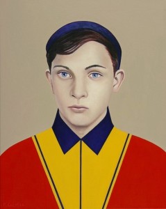 Portret met geel rood jasje