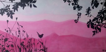 Roze berglandschap