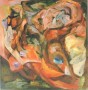 Kunstwerk schelpen/oranje 2001-1