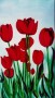 Kunstwerk realistisch stilleven: Rode  tulpen