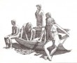 Kunstwerk Boys with boat