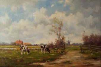 polderlandschap met vee    -0408-