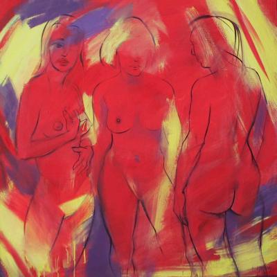 3 figuren in rood 3 figuren in rood