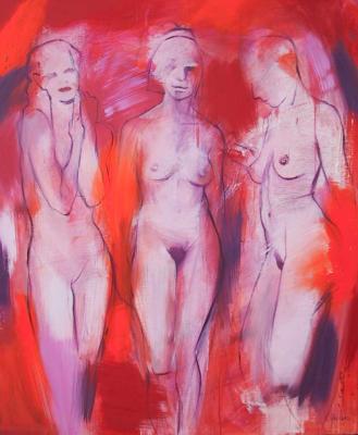 3 figuren in rood/oranje 3 figuren in rood/oranje