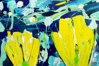 ~ 2 Gele Tulpen - acrylverf op linnen - (40x60) ~ ~ 2 Gele Tulpen - acrylverf op linnen - (40x60) ~