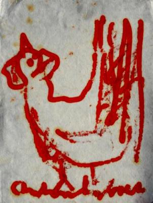 ~ Kip - olieverf op papier (40x30) ~ ~ Kip - olieverf op papier (40x30) ~