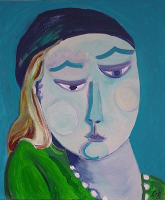 meisje met donkerblauwe hoofddoek meisje met donkerblauwe hoofddoek