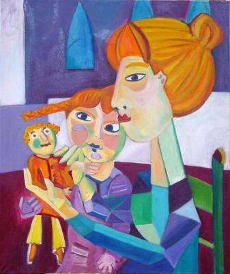 vrouw met kind en pop vrouw met kind en pop
