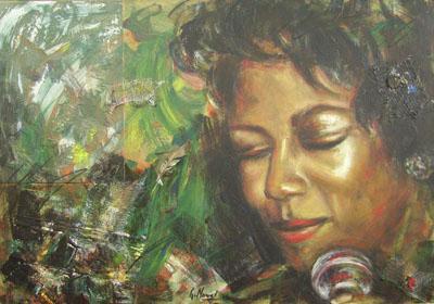 Jazz Art - Denise in green Jazz Art - Denise in green