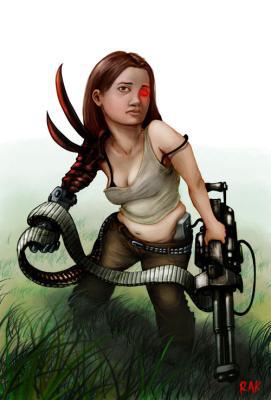 Lizzy in the grass with gatling Lizzy in the grass with gatling
