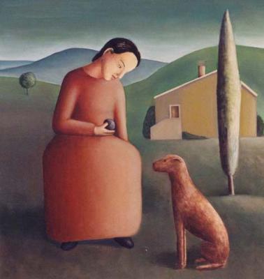 vrouw met hond 2 vrouw met hond 2