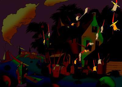 the big war between the blue and the orange at night the big war between the blue and the orange at night