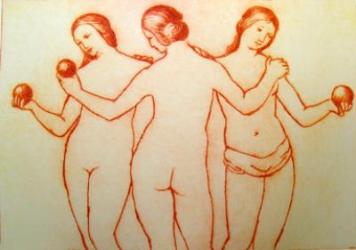 De Drie Gratiën (naar Raphael) ets-02 De Drie Gratiën (naar Raphael) ets-02
