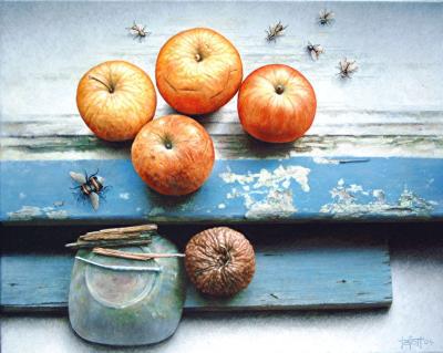 appels met bijen en hommel