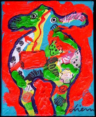 Bonte koe in red spotlight Bonte koe in red spotlight