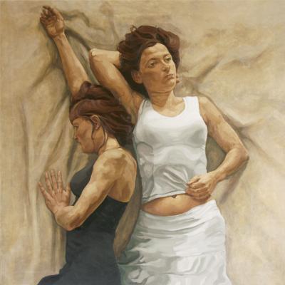 Welp Casper Verborg - Twee vrouwen (schilderijen/olieverf) YW-42