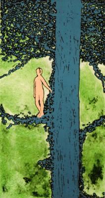 naturist met mp3 speler naturist met mp3 speler