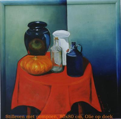 Stilleven met pompoen en vaas Stilleven met pompoen en vaas